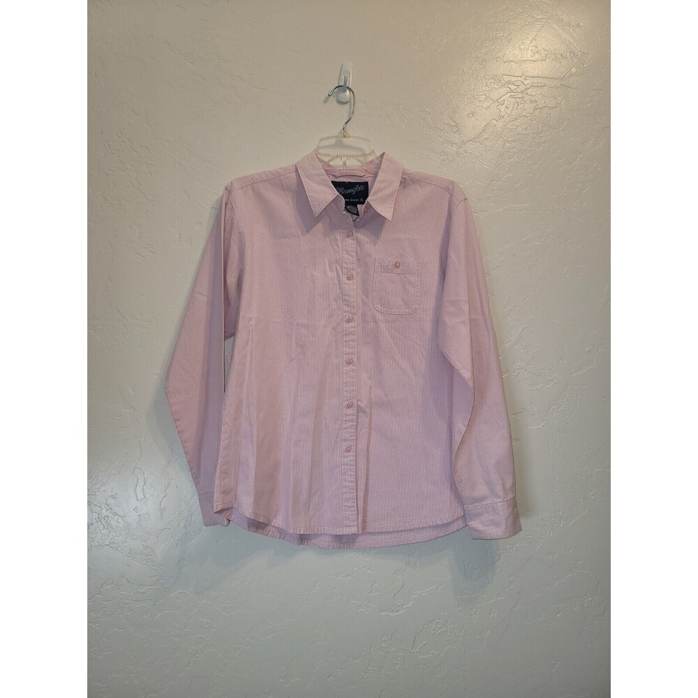 Wrangler Womens XL Buck Breast Cancer Pink Long Sleeve Button Down Western Top